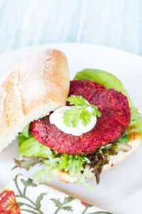 Beetroot_Patties_with_Lemon_and_Coriander_Creme_Fraiche