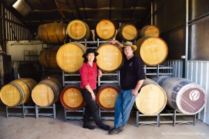 Whicher Ridge Winery - Cath & Neil Howard (and dog Polly) - Photograph by David Dare Parker